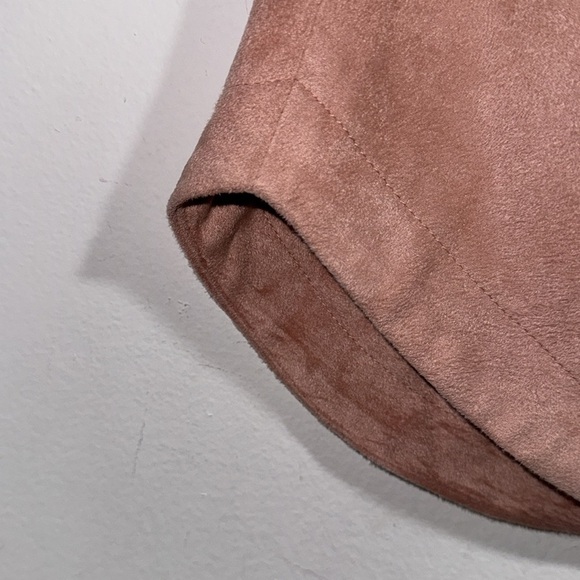 BB Dakota skirt lined size 6 faux suede leather look soft mini blush pink NEW - Picture 2 of 4